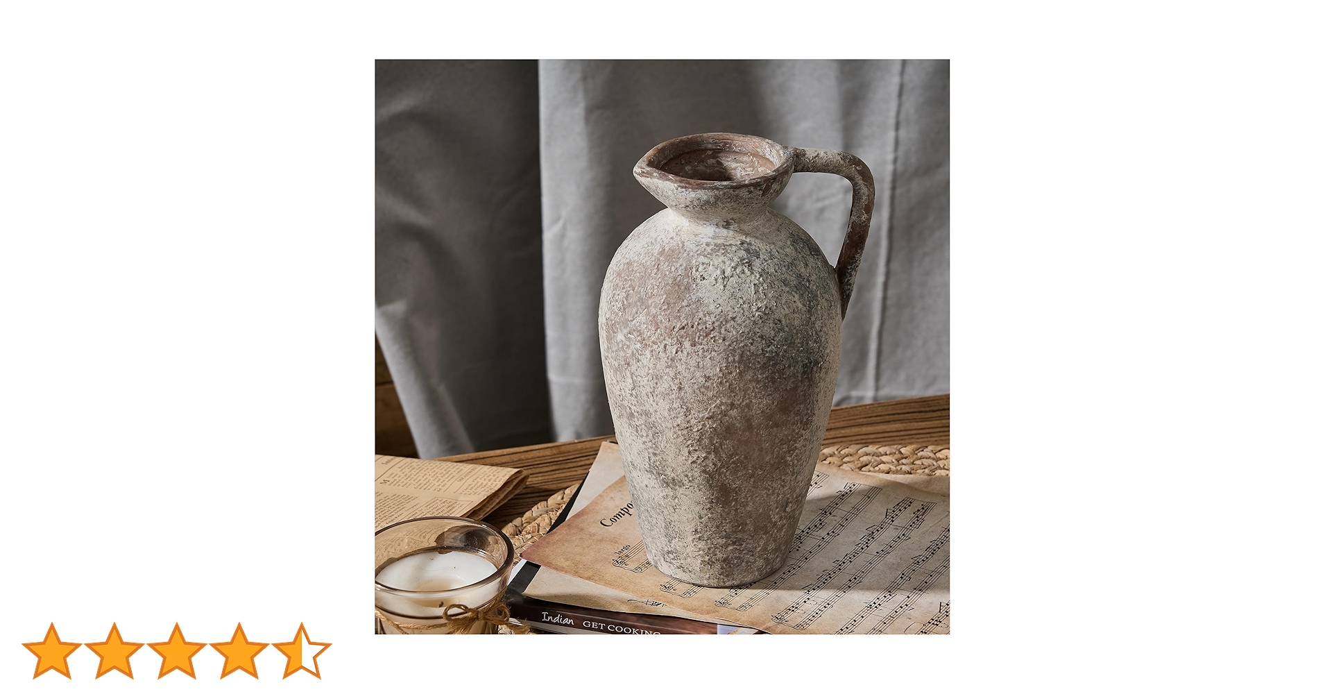 Amazon.co.jp: PORCER 9.3インチアンティークセラミック花瓶、ハンドル